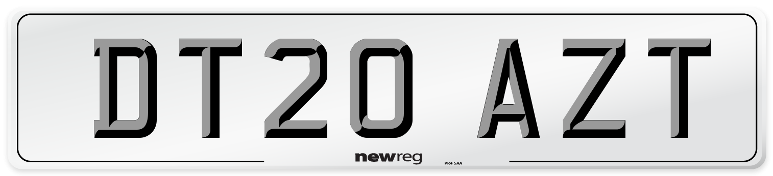 DT20 AZT Number Plate from New Reg